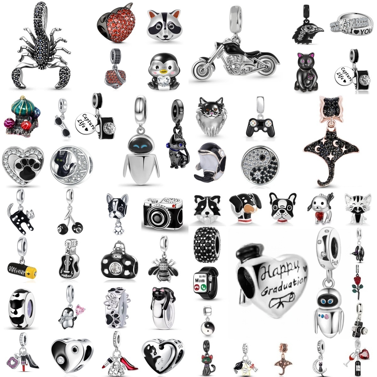 Party Games On Switch - Charm 925 Silver Black Series Camera,