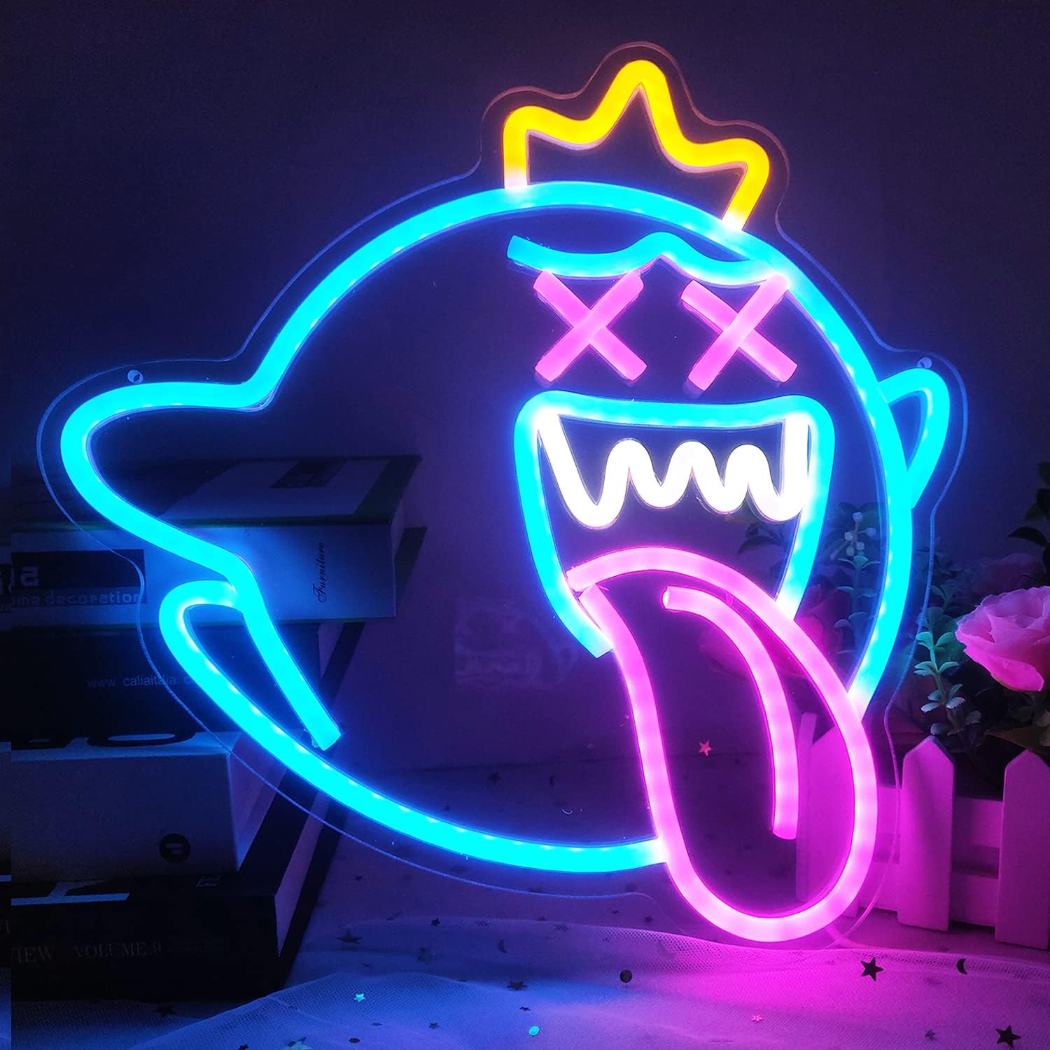 Party Games Switch - King Boo Neon Sign Ghost Led