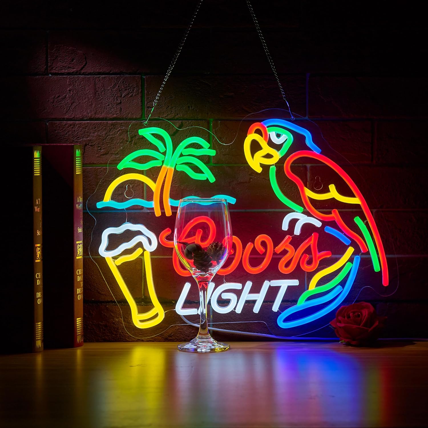 Party Games Game - Bar Parrot Neon Sign Art Wall