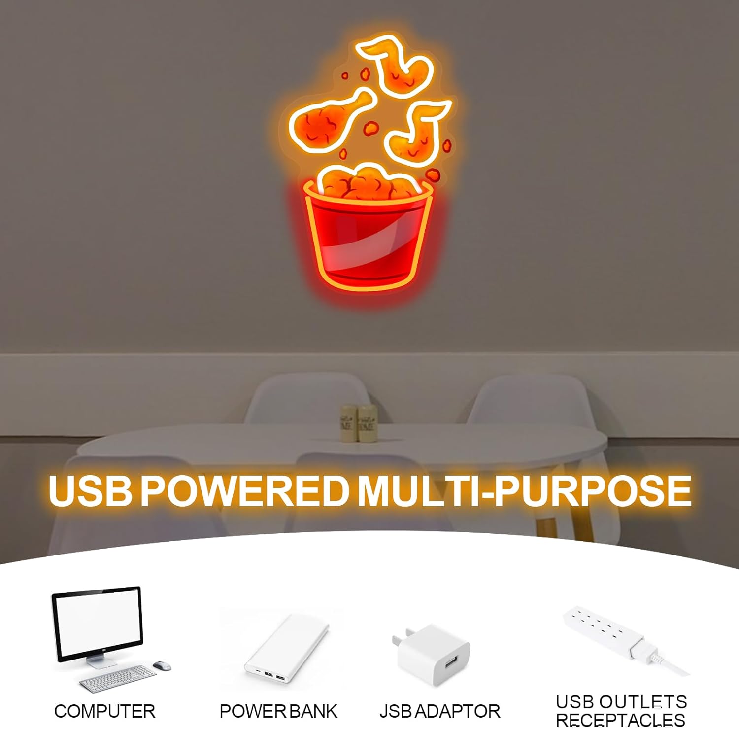 Fried Chicken Neon Sign USB Di – обзор и цена Party Games Shop