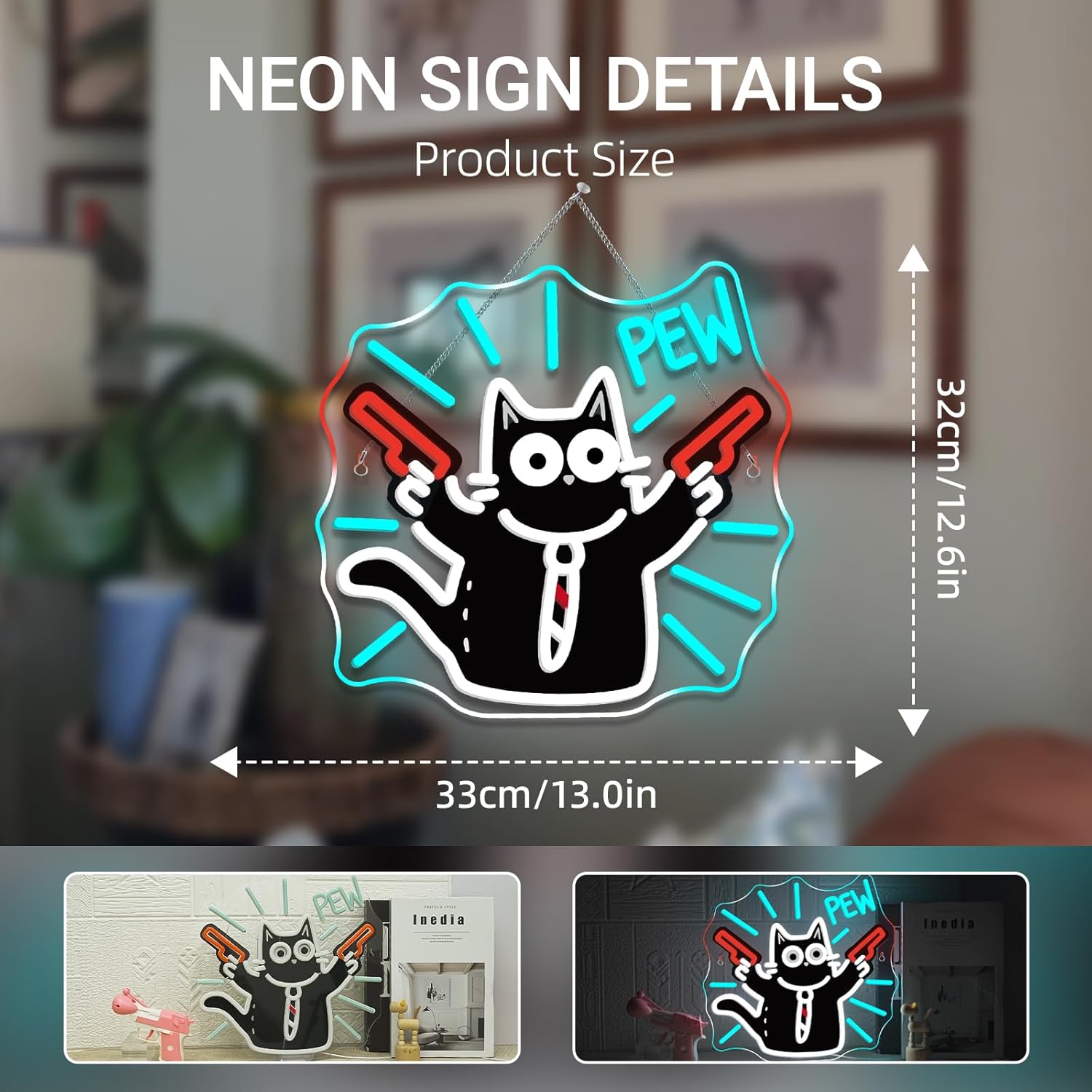 Cat Neon Sign USB Dimmable LED – обзор и цена Party Games Shop