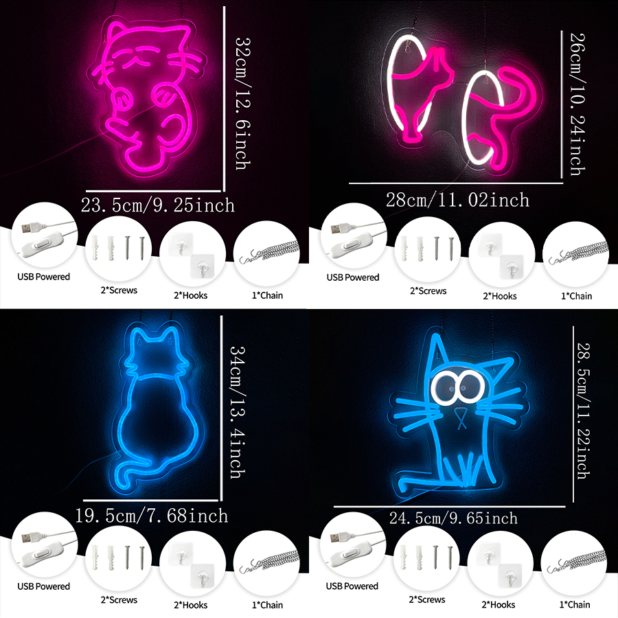 Cat Series Neon Sign For Wall  – обзор и цена Party Games Shop