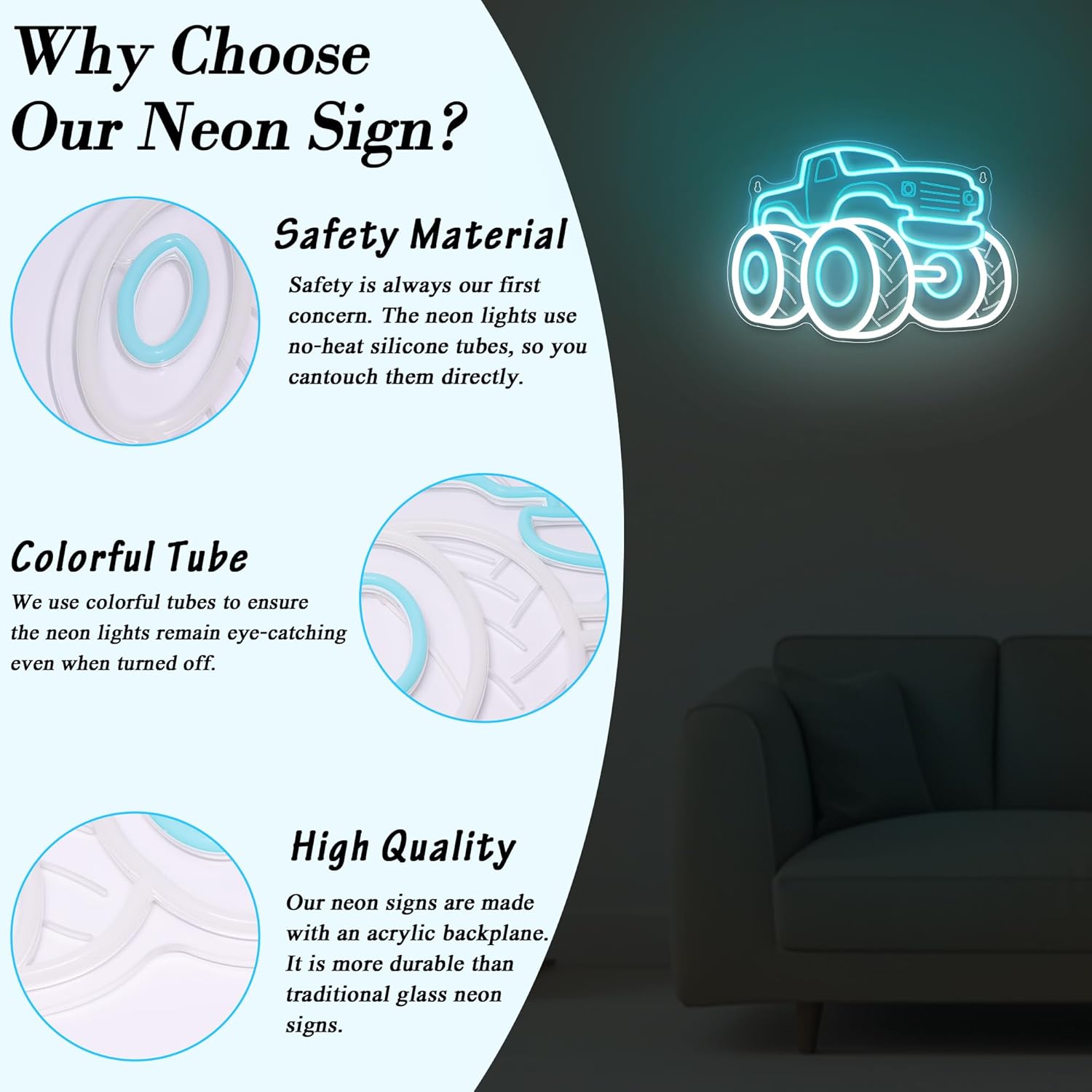 Truck Neon Sign USB Dimmable L – обзор и цена Party Games Shop