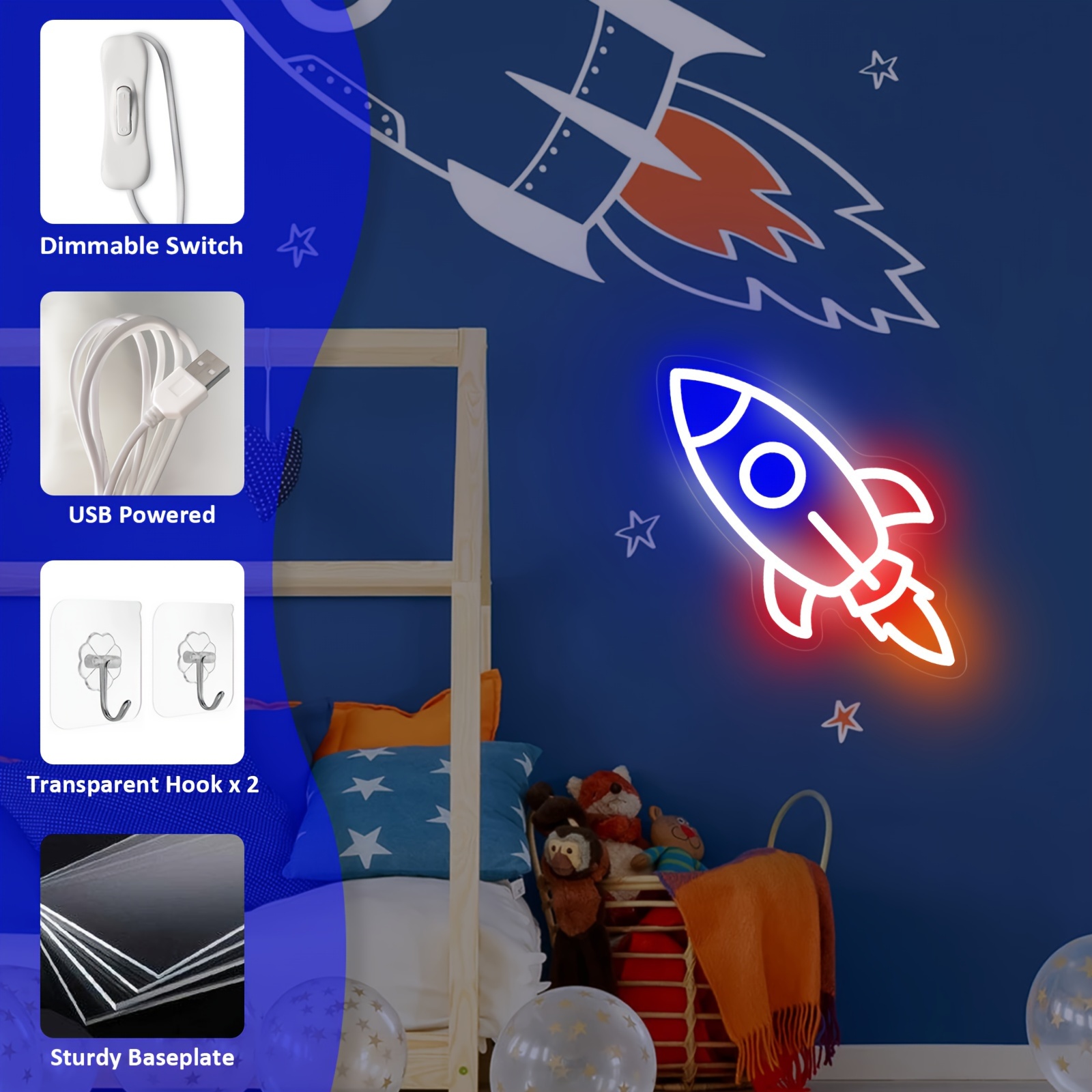 Rocket Neon Sign, USB Powered  – обзор и цена Party Games Switch
